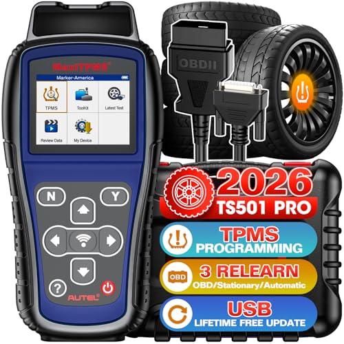 Autel MaxiTPMS TS501 PRO TPMS Programming Tool, 2026 Same as TS508WF TS508 | Up of TS501 TS408S, Relearn Activate Tire Sensors, Program MX-Sensors, Turn Off TPMS Light, Lifetime Free TPMS Tool for DIYer
