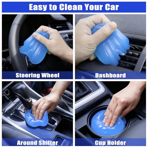 Windshield Cleaner Tool, 17Pcs Car Interior Detailing Kit, Detailing Brush, Towels, Duster, Car Cleaning Kit Interior for RVs, Truck, Trailer (Blue) - color: Blue