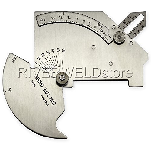 RIVERWELD Bridge Cam Gauge Welding Inspection Depth of Undercut | Checks Pitting Fillet Weld Throat Size and Length Angle of Preparation Misalignment - style: Outside misalignment