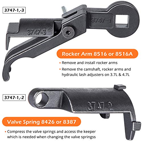 E-cowlboy Rocker Arm Remover Installer & Valve Spring Compressor Tool for Chrysler, Dodge, Jeep 3.7L & 4.7L Engines 3747-123 10102 8426 8387 8516A
