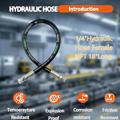 Haichy Hydraulic Hose Swivel Assembly Hydraulic Hose with Male NPT X Male NPT (15611-04-04-18-G-01) - size: 15611-04-04-18-G-01
