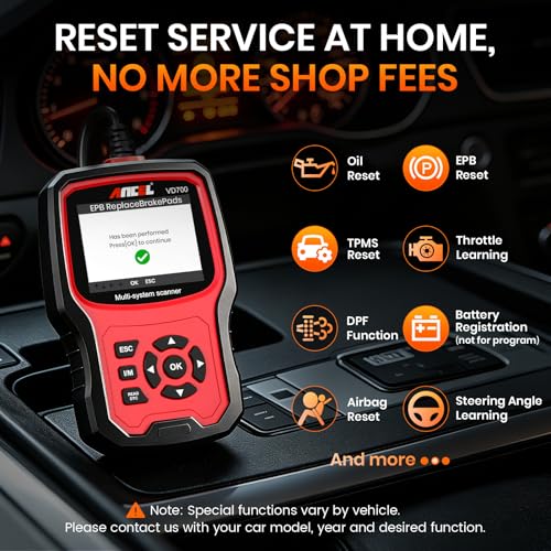 ANCEL VD700 OBD2 Diagnostic Code Reader Scan Tool Fit for Volkswagen Audi VW Skoda Seat, All Functions OBD11 Scanner for VAG Vehicles with Battery Registration EPB Reset (Upgraded VD500) - color: pink