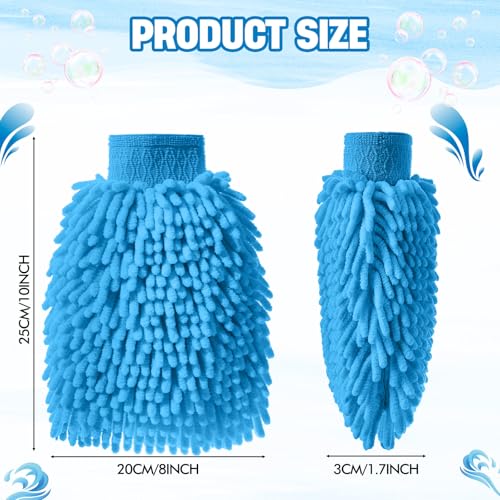 24 Pack Car Wash Mitt Bulk Microfiber, 10'' x 8'' Chenille Car Wash Mitt Gloves, Scratch Free Double Sided No Lint No Marks for Truck SUV and All Vehicle Surfaces (4 Colors) - color: 4 Colors