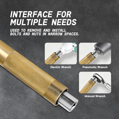1/2 Inch Offset Extension Ratchet Impact Wrench, 120Nm Impact Ready Electric Extension Wrench with 42T Precision Gear, 430mm Ratchet Extension for Narrow Auto Repair Working Environments - color: 430mm