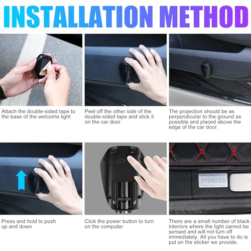 SPOBODY 2PCS Car Door Light Projector Wireless Car Door Projector Rechargeable HD Car Welcome Courtesy Ghost Shadow Lamp Fit for Cars (for BB-MM-WW) - style: for BB-MM