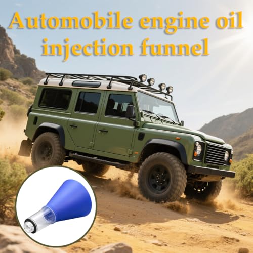 Car Engine Oil Funnel, Vehicle Threaded Locking No Spill Spout Directly into Filler Funnel, Automotive Diesel Change Tool Accessories, Compatible with Avalon Tercel Venza (Blue) - color: Blue