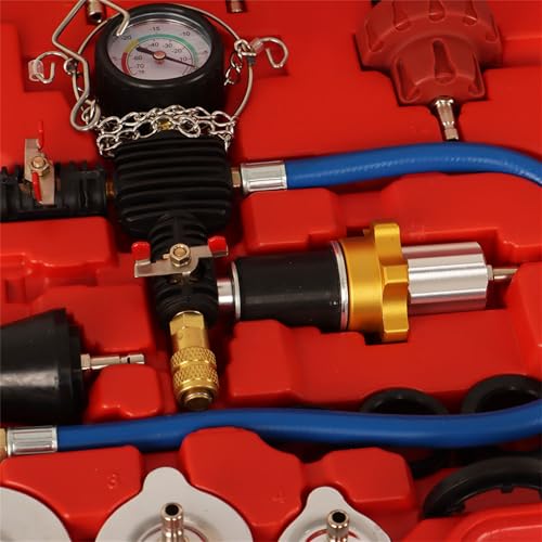 munirater 33PCS Radiator Pressure Tester Vacuum-Type Cooling Purge System Refill Kit with Gauge Adapter Cap