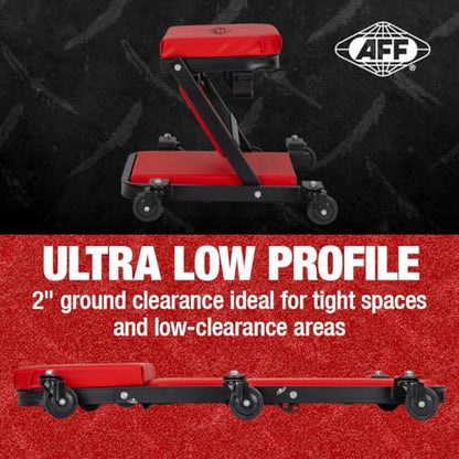 AFF 3-Way Mechanic Creeper & Shop Stool - Heavy Duty Low Profile Seat with Backrest Converts to Creeper & Garage Stool - for Garage & Shop Use - style: 3-Way Creeper Seat