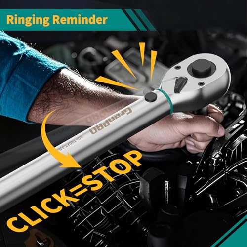 GRENPRO 1/2" Drive Click Torque Wrench 25-250 Ft.Lb – Dual-Direction Adjustable with Dual Range Scales, 72-Tooth Precision Ratchet, ±3% Accuracy – for Bike, Motorcycle, Car Repair & DIY Maintenance - size: 1/2inch 25-250 Ft.Lb