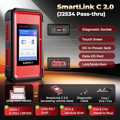 Launch X431 Scanner PRO5 J2534 Pr0gram ECU Coding, Topology, 60+ Services, Bi-Directional All System Scan Tool, CANFD DOIP, 200+ Brands, Guided Functions, 10+ High-end Features