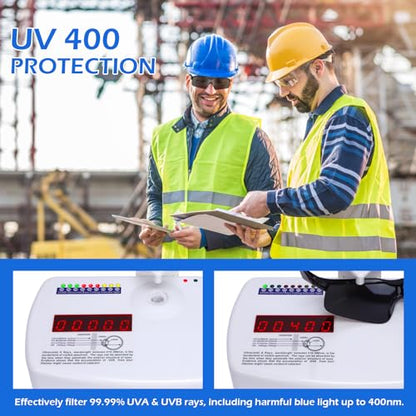 OXG 6 Pack Tinted Safety Glasses for Men Women, Safety Goggles ANSI Z87.1 Protective Eyewear Scratch Resistant Eye Protection - color: Blue