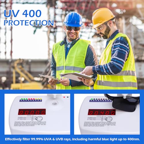 OXG 6 Pack Tinted Safety Glasses for Men Women, Safety Goggles ANSI Z87.1 Protective Eyewear Scratch Resistant Eye Protection - color: Blue