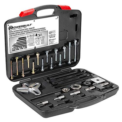 Powerbuilt Harmonic Balancer Puller & Installer, Specialty Tools Car Engine & Vehicle Drive Train, Crankshaft, Pulleys, and Gears 40 Piece - 647758 - style: 40 Piece
