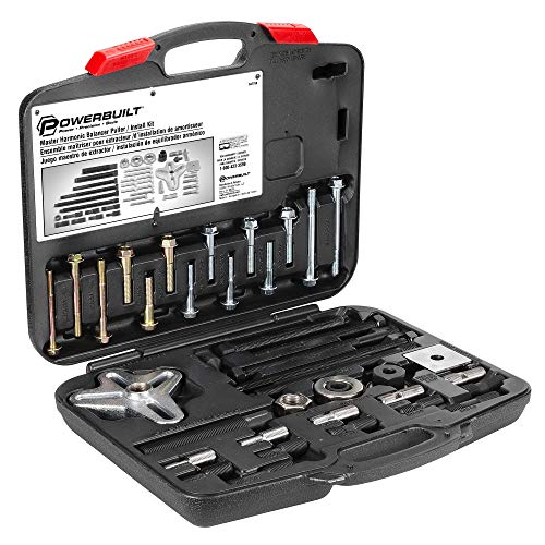 Powerbuilt Harmonic Balancer Puller & Installer, Specialty Tools Car Engine & Vehicle Drive Train, Crankshaft, Pulleys, and Gears 40 Piece - 647758 - style: 40 Piece