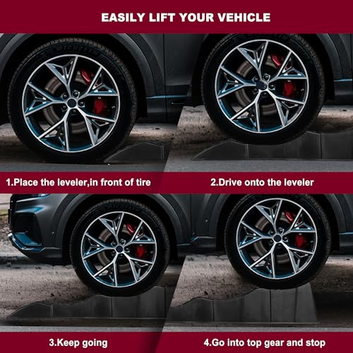 Big RED AGT16PR 3 Height Low Profile Car Ramps (1 Pair): Ideal for Oil Changes and Easy Under Vehicle Access and Constant Tire Protection - 3 Ton (6,000lbs) Loading Capacity, Black - size: Large-2 pcak
