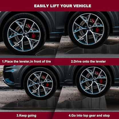 Big RED AGT16PR 3 Height Low Profile Car Ramps (1 Pair): Ideal for Oil Changes and Easy Under Vehicle Access and Constant Tire Protection - 3 Ton (6,000lbs) Loading Capacity, Black - size: Large-2 pcak