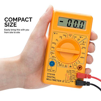 HILTEX 40508 Digital Multimeter Diode & Transistor Tester AC DC Volt Test Voltmeter, Automotive Multimeter Meter Tester, Measure Voltage Test, Car Battery Tester, Analog Multimeter Kit, Volt Meter