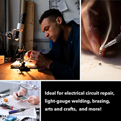 Solder-It SolderPro 100 Soldering Iron Kit (PRO-100K) | Multi-Function Butane Heat Tool with Tips and Case | Cordless and Portable Soldering Gun | Home Improvement Tools and Soldering Kit Essential