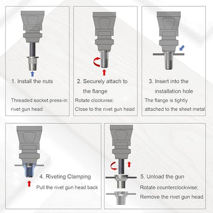 70 Pcs M8-1.25 Rivet Nut, Zinc-Plated Carbon Steel - size: M8-1.25 (70 Pcs)