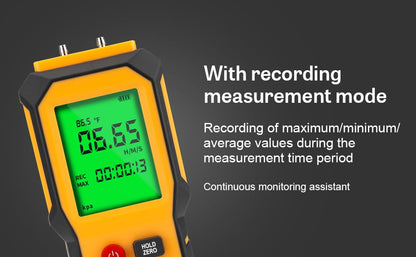 YZT Meter Manometer Air Pressure Meter, Digital Differential Pressure Gauge, HVAC Gas Pressure Meter Dual-Port Manometer Gas Pressure Tester (9v Battery Included)… - style: 1/8 Inches Diameter Port