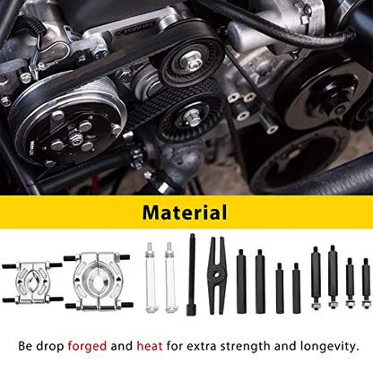 14PCS Bearing Separator Puller Set | Heavy Duty 5-Ton Capacity Bearing Puller Set, Wheel Hub Axle Puller Set, 2" and 3" Bearings Splitters Puller Kit