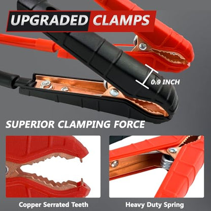 Jumper Cables, 1 Gauge 25FT Heavy Duty Booster Cables for Jump Starting Dead or Weak Batteries, Automotive Booster Cable for Car Van Truck,With Storage Bag & Gloves - size: 1 Gauge - 25FT