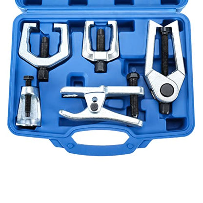 5 in 1 Ball Joint Separator, Pitman Arm Puller, Tie Rod End Removal Tool Set, Front End Service Tool Kit for Cars, Pickups, Trucks