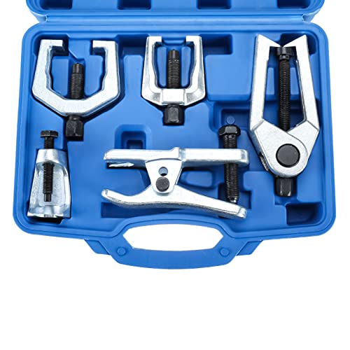 5 in 1 Ball Joint Separator, Pitman Arm Puller, Tie Rod End Removal Tool Set, Front End Service Tool Kit for Cars, Pickups, Trucks