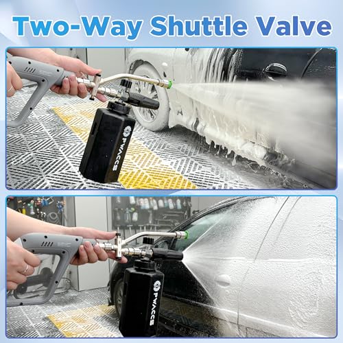 PWACCS Foam Cannon, 1.5 L Pressure Washer Gun with Dual Connector | 4000 PSI, Ideal for Driveways, SUVs & Detailing, Car Wash, Fits Most Pressure Washers with 1/4" Quick-connect - size: M22 14mm