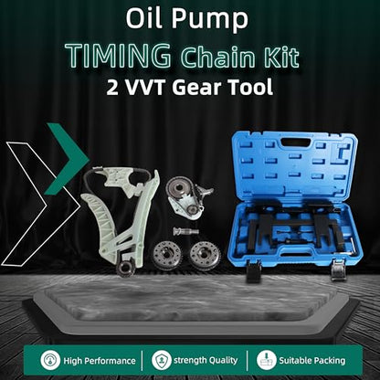 Oil Pump Timing Chain Kit & 2 VVT Gear Tool Compatible with BMW N20 N26 X4 X5 228 320 328 2.0L 3.0L 2012-2016