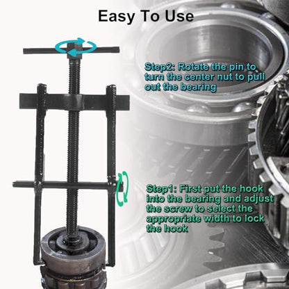 2 Jaws Bearing Puller 5-Piece Set, 2'' 3'' 4'' 6'' 8" Adjustable Two Jaw Puller Remover Tool, Carbon Steel Pump Removing Kit for Wheel, Bearings, Gears, Motorcycle