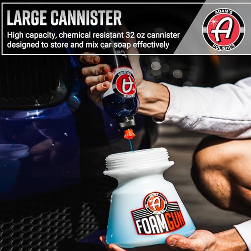 Adam's Foam Gun Car Wash Foam Sprayer - Connects to Garden Hose for Car Washing, No Pressure Washer Required, Use Snow Foam Blaster with Car Soap, Shampoo or Detergent - style: Standard Foam Gun