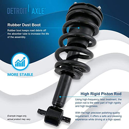 Detroit Axle - 4WD 4pc Strut Shock Kit for 2014-2018 Chevrolet Silverado 1500 GMC Sierra 1500, 2019 Silverado 1500 LD Sierra 1500 Limited, 2 Front Struts & Coil Spring 2 Rear Shock Absorbers - size: 4AQ47171/Shock Kit