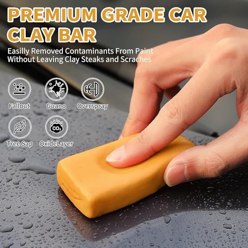 Wontolf Clay Bar Kit, Complete Clay Bars Auto Detailing Clay Luber Lubricant Car Wash Kit, Premium Grade 4 Clay Bars, Lubricant Tablets 10 Pack, Car Detailing Kit for Detailing Cleaning - size: CLAYLUB01
