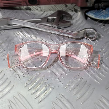 UKNOW Safety Glasses - Anti Fog Lenses - Eye Protection with Side Shields - ANSI Z87.1 Protective Eyewear - UV Protection - color: Pink