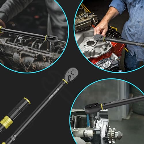 ANPUDS 1/2-Inch Drive Click Torque Wrench, 30-250 Ft-Lb / 40.7-339 Nm | ±3% Accuracy, Heavy Duty, 72-Tooth Dual Direction Reversible Ratchet, Dual Scale, for Car, Truck, SUV, RV, Tractor & Towing - size: 30-250 ft-lb / 40.7-339 Nm