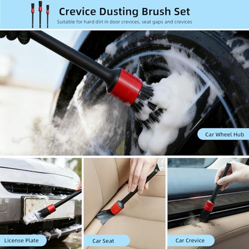 TICARVE 9Pcs Car Detailing Kit for Dash, Air Vents, Keyboard & Electronics | Car Interior Cleaning Kit, Dust Removal Cleaning Kit, Auto Deep Cleaning Detailing Tools, Hard-to-Reach Cleaning Kit