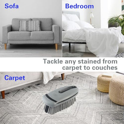 Carpet and Upholstery Cleaning Brush,Carpet Scrubber Stiff Bristle Detailing Scrub Brushes,Interior Leather Brush for Car and Home (Gray) - color: Gray