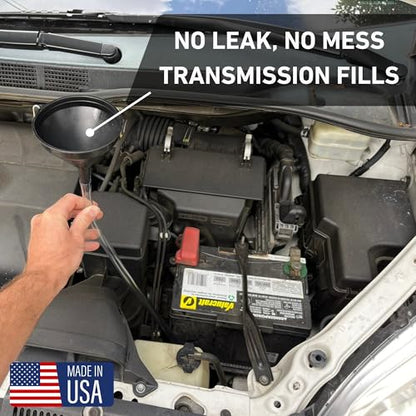 Transmission Funnel with 4 Foot Clear Tubing - Made in USA - Perfect for Hard to Reach Places, No More Mess