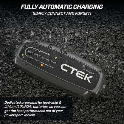 CTEK CT5, 12V Automotive Battery Charger for Auto, Motorcycle, ATV, Snowmobile - Battery Trickle Charger and Battery Maintainer - Charges Lead-Acid and Lithium Ion (12V LiFePO4) Batteries