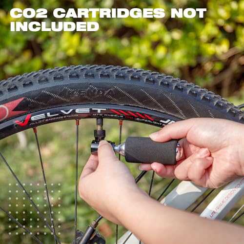 CO2 Inflator Kits, Presta and Schrader Valve Compatible, CO2 Bike Tire Pump for Mountain and Road Bicycles - style: STYLE:C