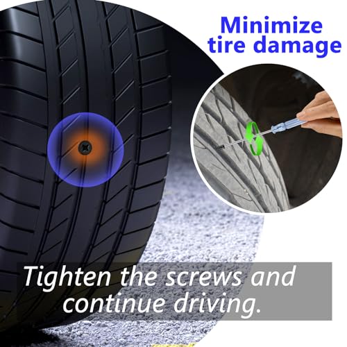 NACHLYNN 100 Pcs Tire Repair Nails Rubber Screw Tool Self-Service Tire Repair Nail Self-Tapping Screw for Car Motorcycle Truck