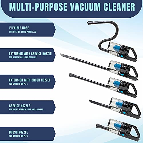 Neiko Portable Wet Dry Car Vacuum, High Power, Small Vacuum for Vehicle Detailing, 12V DC Power, Best for Automotive or Boat