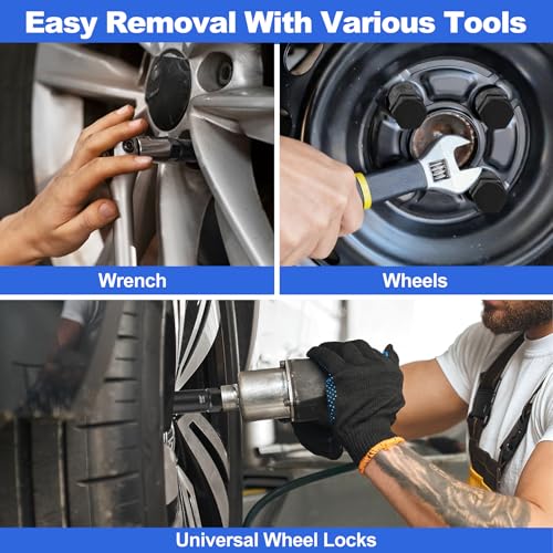 Spline Lug Nut Socket Set - 8 Pieces | Locking Lug Nut Removal Tool Kit, SAE & Metric Wheel Lock Removal Kit for Removal of Aftermarket Spline Drive Wheel Lug Nuts - size: 8 Pieces