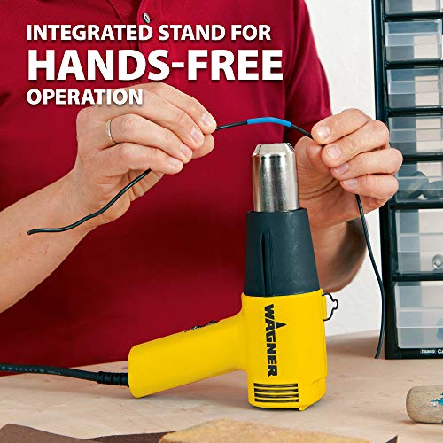 Wagner Spraytech 0503008 HT1000 Heat Gun, 2 Temp Settings 750ᵒF & 1000ᵒF, Great for Soften Paint, Caulking, Adhesive, Putty Removal, Shrink Wrap, Bend Plastic Pipes, Loosen Rusted Nuts Bolts, Yellow - size: HT1000