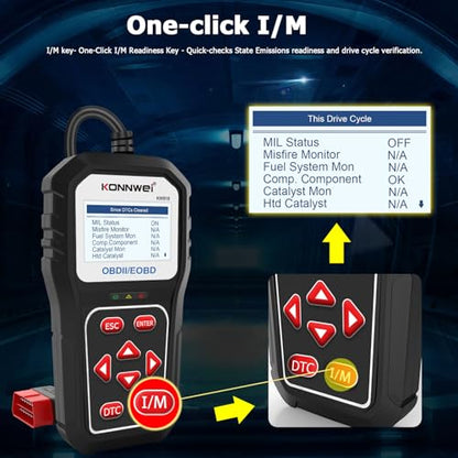 KONNWEI KW818 OBD2 Scanner, Car Diagnostic Tool, Bluetooth Code Reader, Check Engine Light Reset, Full OBDII/EOBD Functions, Real-Time Live Data, Fault Code Reader,DTC Lookup & Clear for All Vehicles