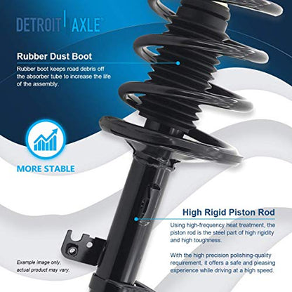 Detroit Axle - Front Struts Sway Bars for 2003-2008 Toyota Matrix | Pontiac Vibe Complete 2 Struts with Coil Spring 2 Front Sway Bar Links 2004 2005 2006 2007 Replacement Ready Strut Assembly - size: 4QS2400010/Sway Kit
