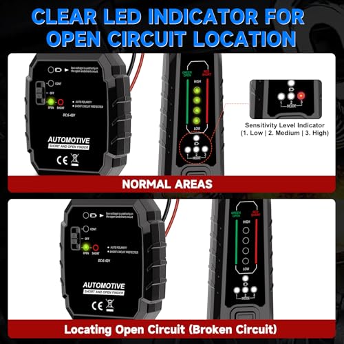 VSTM Wire Tracer Automotive Electrical Open & Short Finder, Circuit Breaker Finder, Circuit Tester, Fault Probe Cable Tracker, DC 6-42V Electrical Circuit Diagnostic Tool