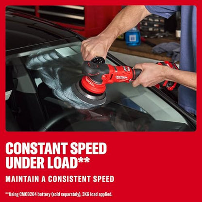 CRAFTSMAN 5 in. Dual Action Buffer Polisher, V20 Brushless Cordless Orbital Polisher with Side Handle, 9 Speed, Up to 6,000 OPM, Tool Only (CMCE150B)