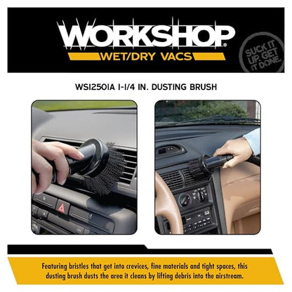 WORKSHOP Wet/Dry Vacs WS12501A 1-1/4-in. Dusting Brush Vacuum Attachment - size: 1-1/4"